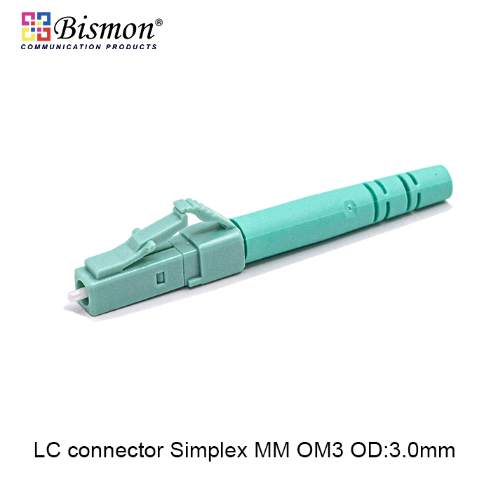LC-Connector Simplex MM  Zirconia Ferrule (UPC) 3.0mm Boot Aqua color